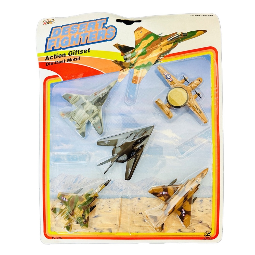 VINTAGE 1993 Zylmex Zee Diecast Metal Airplanes Desert Fighters Giftset NEW